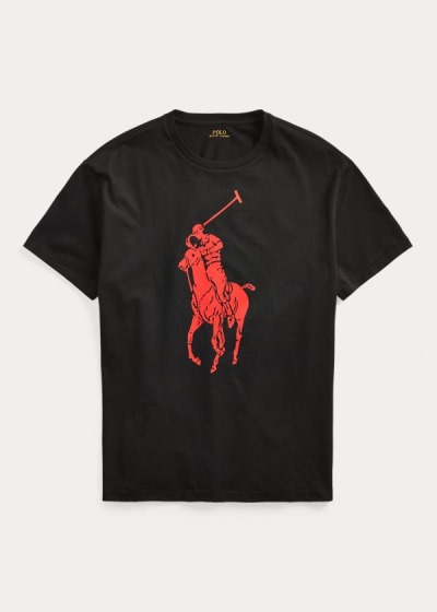 Playeras Polo Ralph Lauren Hombre Negros - Custom Slim Fit Jersey - YVPAU4972